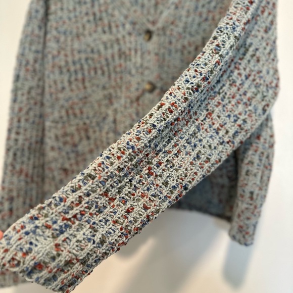 NWOT Women’s Sz:S Blue/ Gray Speckled Super Soft Button Cardigan. Double Pockets - Picture 9 of 13